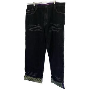 Silversilk Purple Label‎ Mens Jeans 42 X 34 NWT NEW Striped Cuffs Bag Relaxed